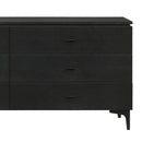 63" Black Six Drawer Double Dresser