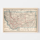 Vintage Map of Montana 1893
