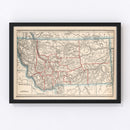 Vintage Map of Montana 1893