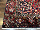 Rare Persian Bakhtiari Rug 10x13, Red, Semi Antique, Large Persian Carpet, Handmade