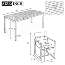 Elegant Patio Dining Set with Removable Cushions in Dark Brown Acacia Wood for Outdoor Spaces