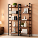 Rustic Brown 5 Tier Etagere Bookcase 71 In High 47 In Wide