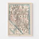 Vintage Map of Nevada 1893
