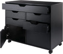 Black Halifax Two Door Storage Cabinet With Four Drawers