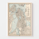 Vintage Map of Boston, Massachusetts 1893