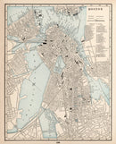 Vintage Map of Boston, Massachusetts 1893