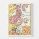 Vintage Map of Boston, Massachusetts 1897
