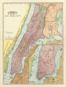 Vintage Map of New York City, New York 1897