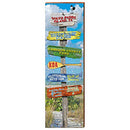 South Padre Island Beach Directional Sign Home Decor Art Print on Real Wood
