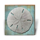 Sand Dollar Blue Background Home Decor Art Print on Real Wood
