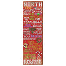 North Pole Christmas Rules Home Decor Art Print on Real Wood