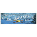Welcome to Great Sacandaga Lake Water Home Decor Art Print on Real Wood