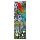 Ft. Myers Beach Parrot Sign Home Decor Art Print on Real Wood