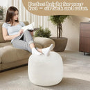 Stuffed Round Pouf Ottoman, 20"x15" Corduroy
