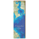 Carancahua Bay, Texas Map Wooden Sign | Wall Art Print on Real Wood 