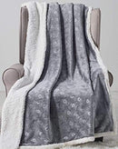 Decor&More Bon Iver Collection Extra Soft Bursting Fireworks Embossed Microplush Throw Blanket with Sherpa Backing (50" x 60")