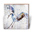Heron Watercolor Home Decor Art Print on Real Wood