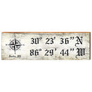 Destin Florida Latitude Longitude Sign Home Decor Art Print on Real Wood