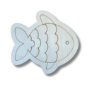 Unfinished Wood Etched Lined Fish Shape | Paint By Line Crafts | up to 30" DIY