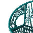 Ferrara Outdoor Patio Teal Faux Wicker Barstool Set, Durable PE Material, Ergonomic Design, Teal Wicker with Black Frame