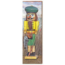 Fishing Nutcracker Home Decor Art Print on Real Wood