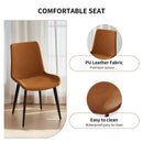 Dining Chairs 4PCS, Modern Kitchen & Dining Room Chairs, Upholstered Faux Leather Cushion Seat and Sturdy Metal Legs