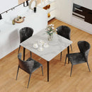 32 Inch Sintered Stone Dining Table With Black Legs
