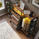 Matte Black Dresser With LED Charging Station For Bedroom