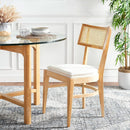 Dining Chair Natural Finish With Cane Detail Cushions
