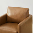 Swivel Accent Chair FauxLeather SaddleBrown Armchair LivingRoom