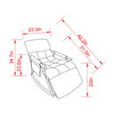 Casual folding rocking chair upholstered, lounge rocking chair adjustable high back and foot rest,side pockets placed in living room bedroom balcony