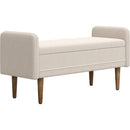 Teddy velvet storage stool, ,with storage space, suitable for apartments, living rooms and bedrooms-BEIGE(45.98'*16.75'*21.75')