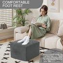Grid Square Pouf Ottoman, 20"x20"x15"