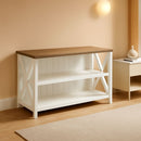 52 Inch White 2 Tier Modern Farmhouse Wood Bookcase Bookshelf for Home Office Storage Cabinet