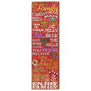 Family Christmas Rules Home Decor Art Print on Real Wood