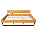 PINE WOOD BED FRAME KING SIZE,NATURAL & BLACK COLOR