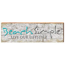 Beach Wooden Sign | Wall Art Print on Real Wood 