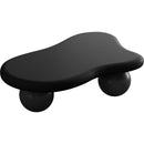 40 Inch Cloud Shaped Coffee Table with 3 Ball Legs for Living Room, Black