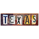 Texas License Plate Home Decor Art Print on Real Wood