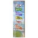 I Heart Saipan Colorful Flags Directional Home Decor Art Print on Real Wood