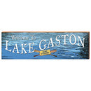 Welcome to Lake Gaston Gone Fishing Home Decor Art Print on Real Wood