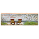 Florida Coastal Chairs and Margaritas Home Decor Art Print on Real Wood