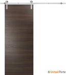 Planum 0010 Chocolate Ash Barn Door and Silver Rail