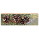 Lake Redstone Pine Cones Home Decor Art Print on Real Wood