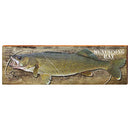 Munuscong Bay, Michigan Walleye Wooden Sign | Wall Print on Real Wood