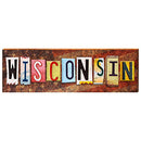 Wisconsin License Plate Home Decor Art Print on Real Wood