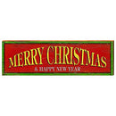 Merry Christmas - Happy New Year Home Decor Art Print on Real Wood