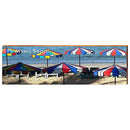 Ft. Myers Beach Colorful Umbrellas Sign Home Decor Art Print on Real Wood