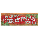 Merry Christmas Ya'll Home Decor Art Print on Real Wood