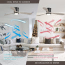 52" Anyan Farmhouse Flush Mount Reversible Ceiling Fan with Lighting and Remote Control